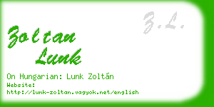 zoltan lunk business card